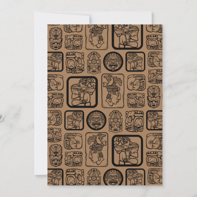 Carte Tribal MAYA ancien masque motif 1 (Devant)