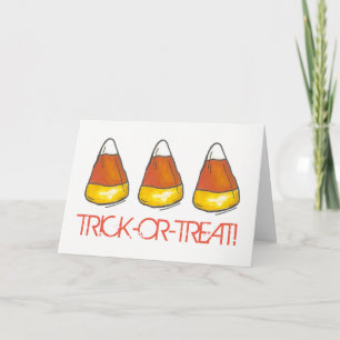 Carte Trick or Treat Orange Happy Halloween Corn à bonbo