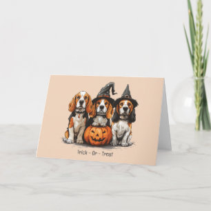 Carte Trick Ou Treat Halloween Chiens Beagles