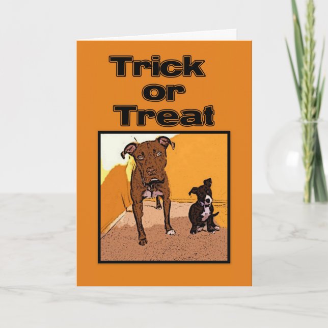 Carte Trick ou Treat Happy Halloween Chiens (Devant)