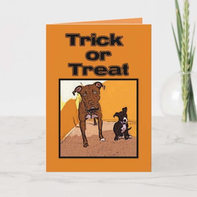 Carte Trick ou Treat Happy Halloween Chiens (Devant)