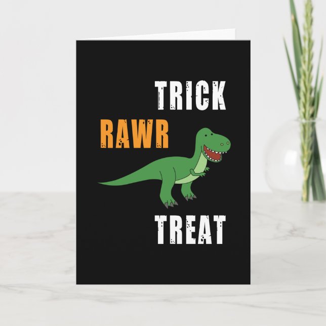 Carte Trick Rawr Treat Cute Halloween Tyrannosaurus Rex (Devant)