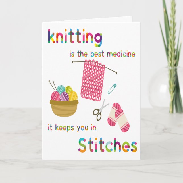 Carte tricot Encouragement (Devant)