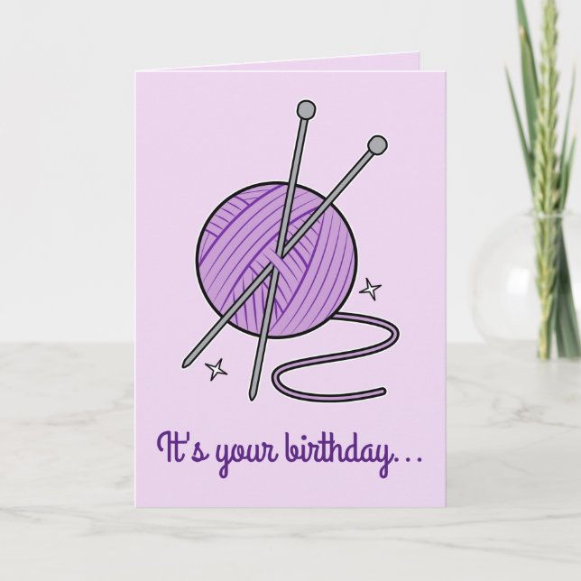 Carte Tricot Fun Anniversaire (Devant)