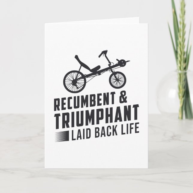 Carte Tricycle Recumbent & Triumphant Vintage Retro (Devant)