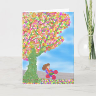 Carte Tricycle Under a Magical Tree Grey Card