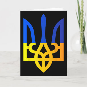 Carte Trident ukrainien Symbole national Drapeau ukraini