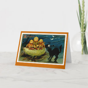 Carte Trio Citrouille Halloween Jack-o-Lantern