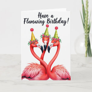 Carte Trio de Flamants pour Anniversaire