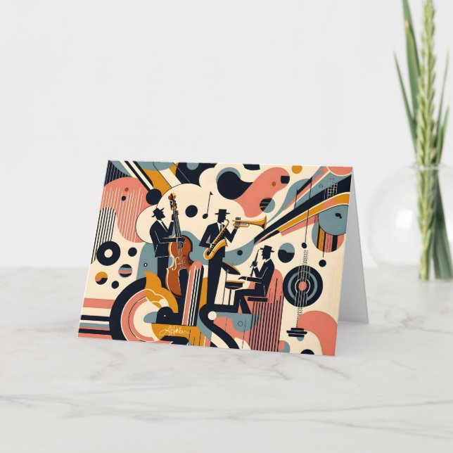 Carte Trio psychédélique du milieu du siècle du jazz (Devant)