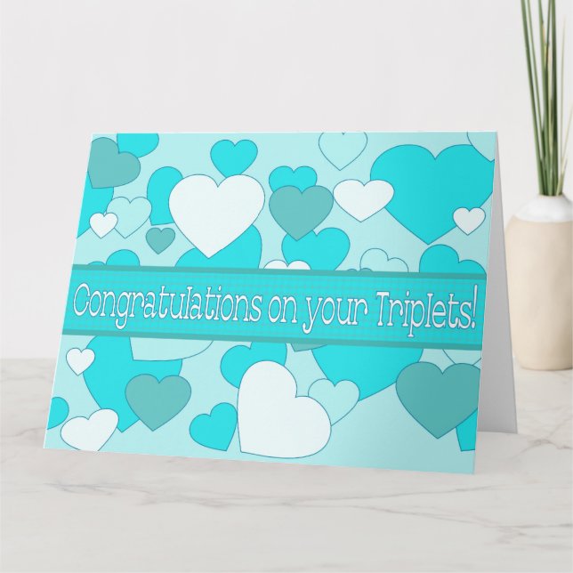 Carte Triplets Baby Boys félicitations (Devant)