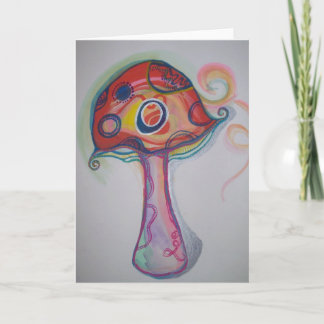 Carte Trippy Mushroom - Carte pour notes blanc Hip