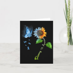 Carte Trisomie de tournesol papillon 18 Sensibilisation