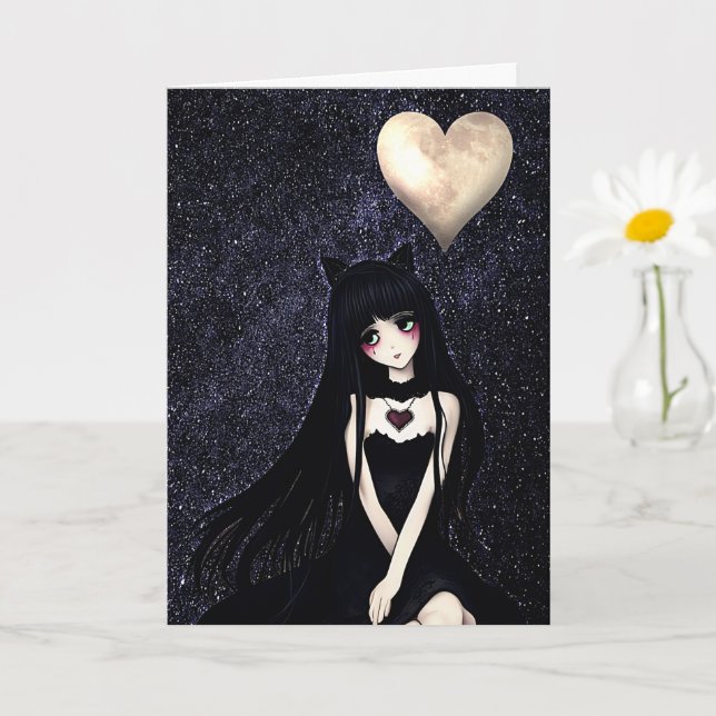Carte Triste Anime Girl Missing You (Petite plante)