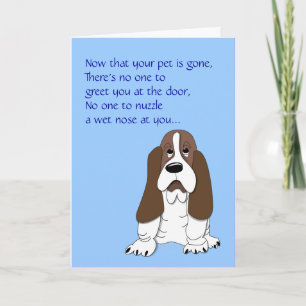 Carte Triste Basset Hound Drôle Chien Sympathie Perte de