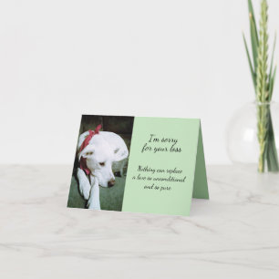 Carte Triste chien blanc mou Désolé pour la perte de sym