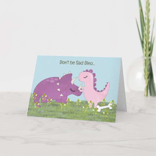 Carte Triste Dino, le Maître, a dû aller à l'école. (Devant)