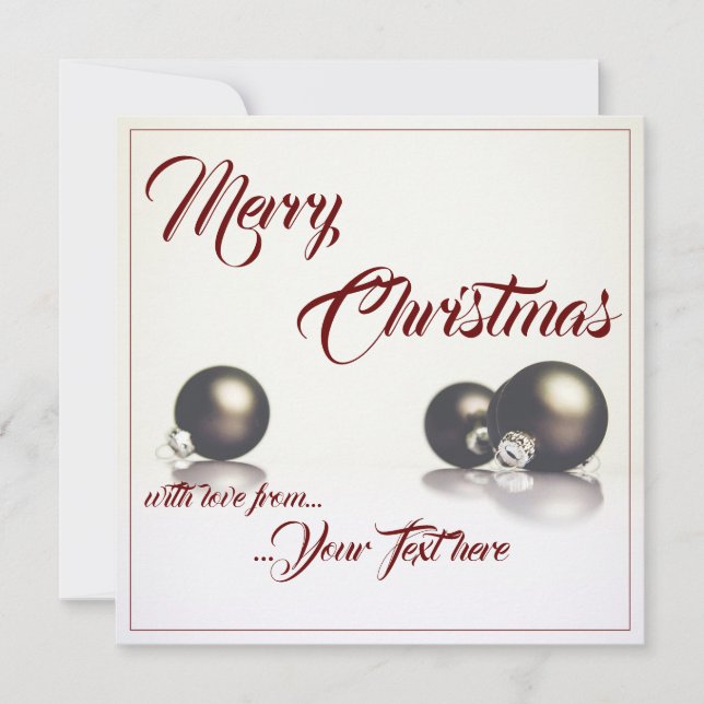 Carte Trois boules de noël devant un arrière - plan lége (Devant)