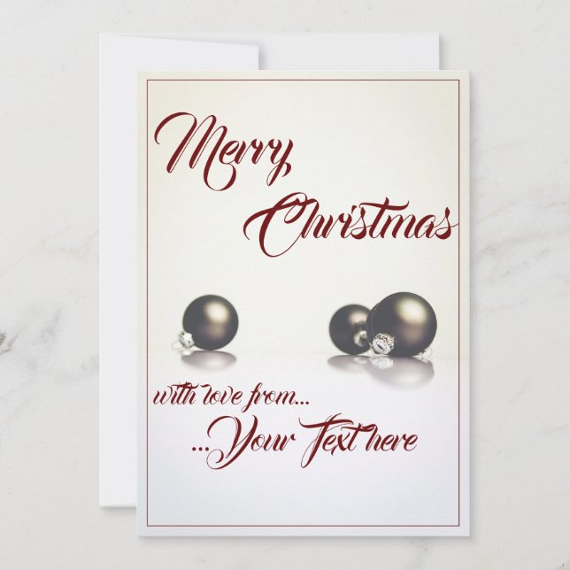 Carte Trois boules de noël devant un arrière - plan lége (Devant)