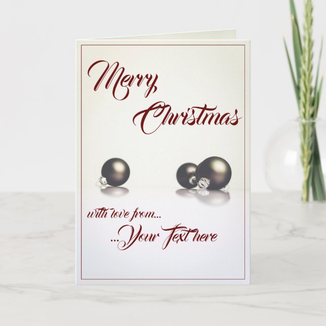 Carte Trois boules de noël devant un arrière - plan lége (Devant)