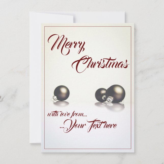 Carte Trois boules de noël devant un arrière - plan lége (Devant)