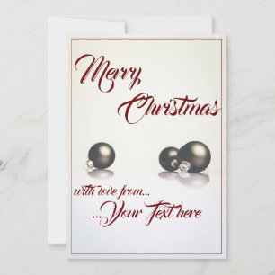 Carte Trois boules de Noël devant un fond clair
