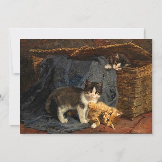 Carte Trois chatons | Julius Adam le Jeune (Devant)