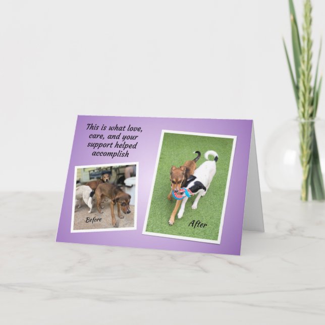 Carte Trois chiots TCHS Merci (Devant)