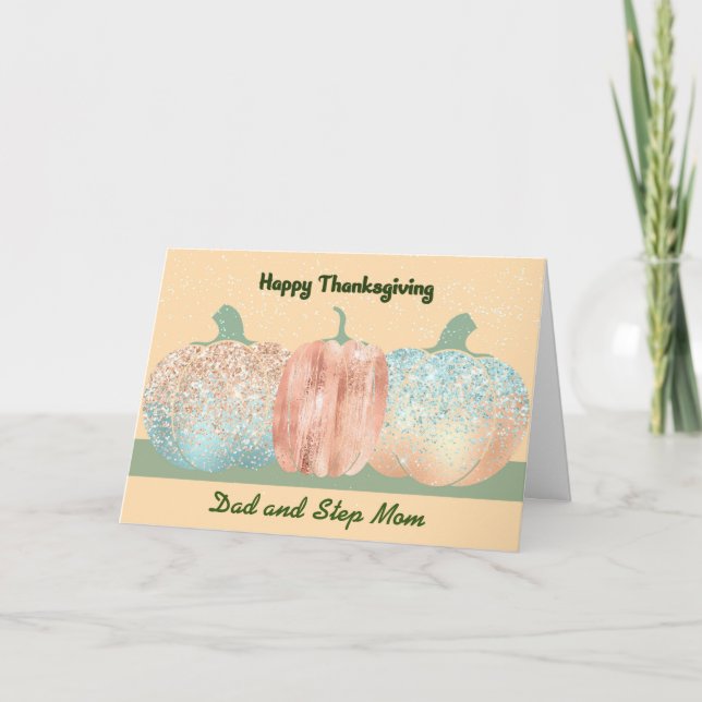 Carte Trois Citrouilles paresseux pour Thanksgiving (Devant)