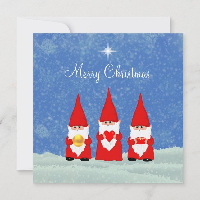 Carte Trois Gnomes de Noël (Devant)