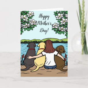 Carte Trois Labradors et la Fête de la Mère de Maman
