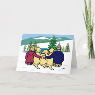 Carte Trois Labradors et Parents Jaunes