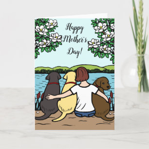 Carte Trois Labradors Fête des Mères Brown Court