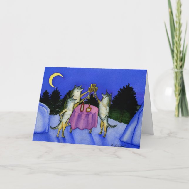 Carte Trois loups en neige (Devant)