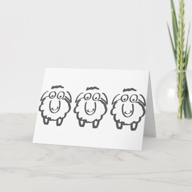 Carte trois moutons (Devant)