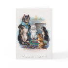 Trois petits chatons et mère, Louis Wain