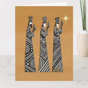 Carte Trois Sages Hommes Noël Nativité en Noir & Blanc