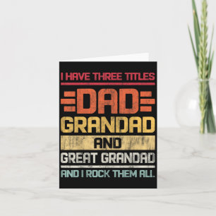 Carte Trois titres Papa Grand-père et arrière-grand-père