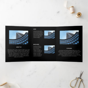 Carte Trois Volets Angles rétro-géométriques monochromatiques logique