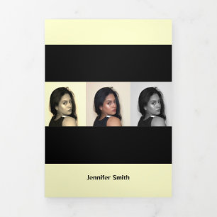 Carte Trois Volets Artiste moderne jaune classique Vue d'ensemble