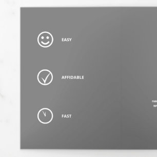 Carte Trois Volets Bandes latérales plates de la structure monochroma