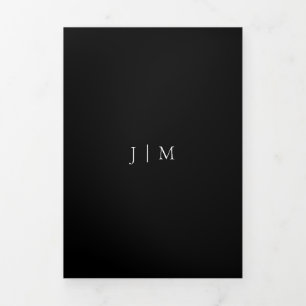 Carte Trois Volets Black Wedding Rsvp répondez gentiment