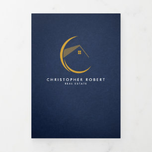 Carte Trois Volets Carte de remplissage minimaliste Marine Blue Immob