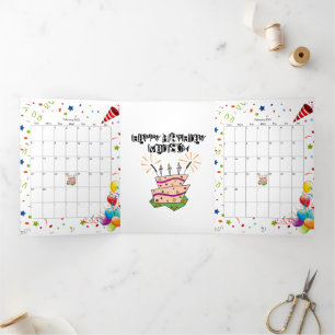 Carte Trois Volets Carte Joyeux Anniversaire Février 2022 Calendrier 