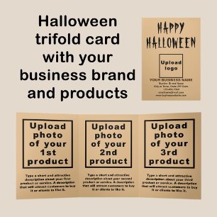 Carte Trois Volets Carte triangulaire Brown Halloween d'affaires