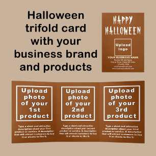 Carte Trois Volets Carte triangulaire Brown Halloween d'affaires