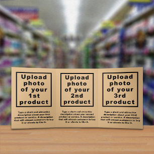 Carte Trois Volets Carte triangulaire Brown léger pour produits d'aff