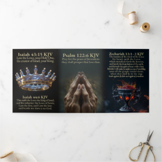 Carte Trois Volets Coupe de la carte KJV Tri-Fold Trembling