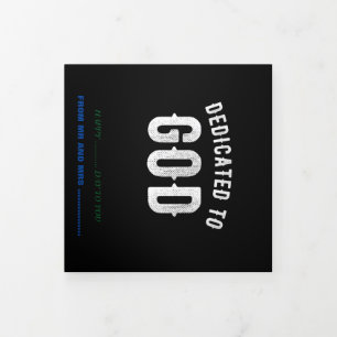 CARTE TROIS VOLETS DÉDIÉ À DIEU PERSONNALISABLE COOL TEXTE BLANC