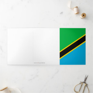 Carte Trois Volets Drapeau de la Tanzanie